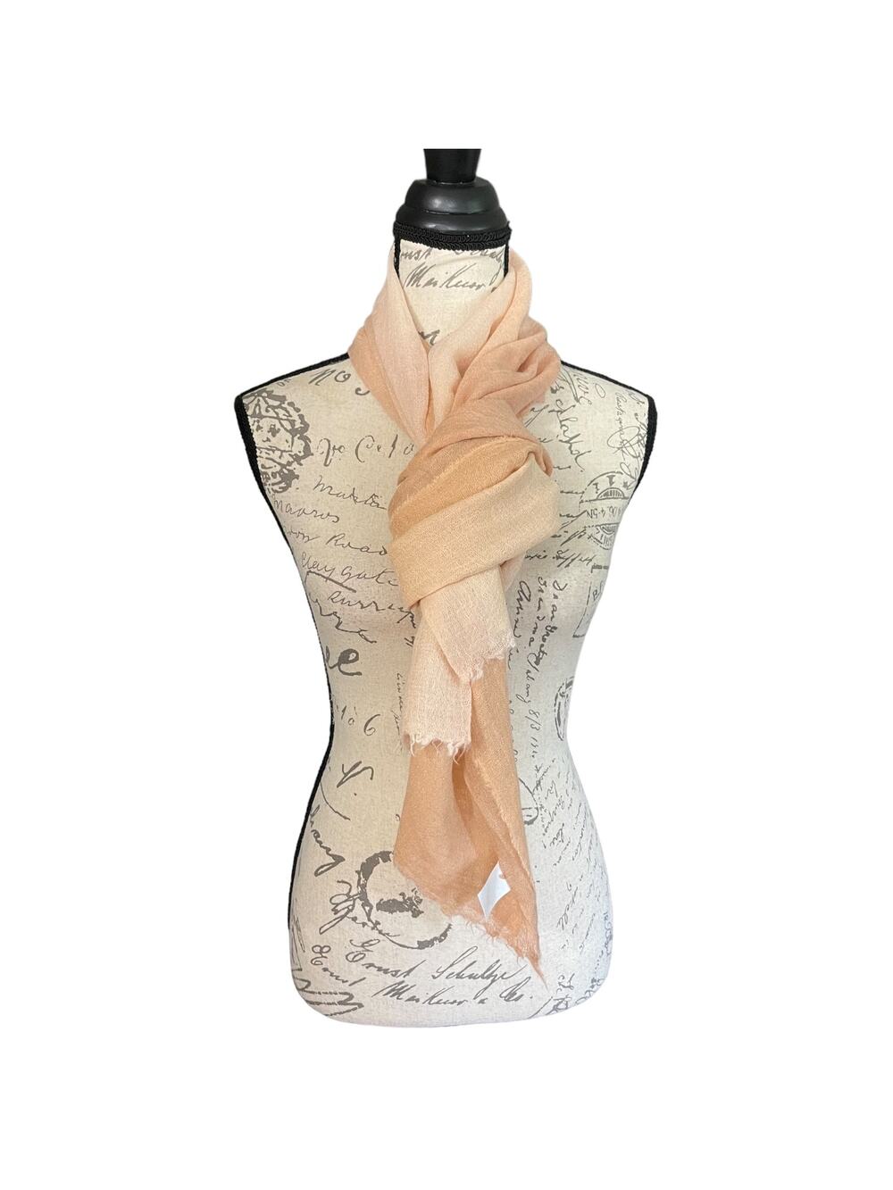 Wool Blend Ombré Peach Lightweight Scarf Tie Dye Dip NEW